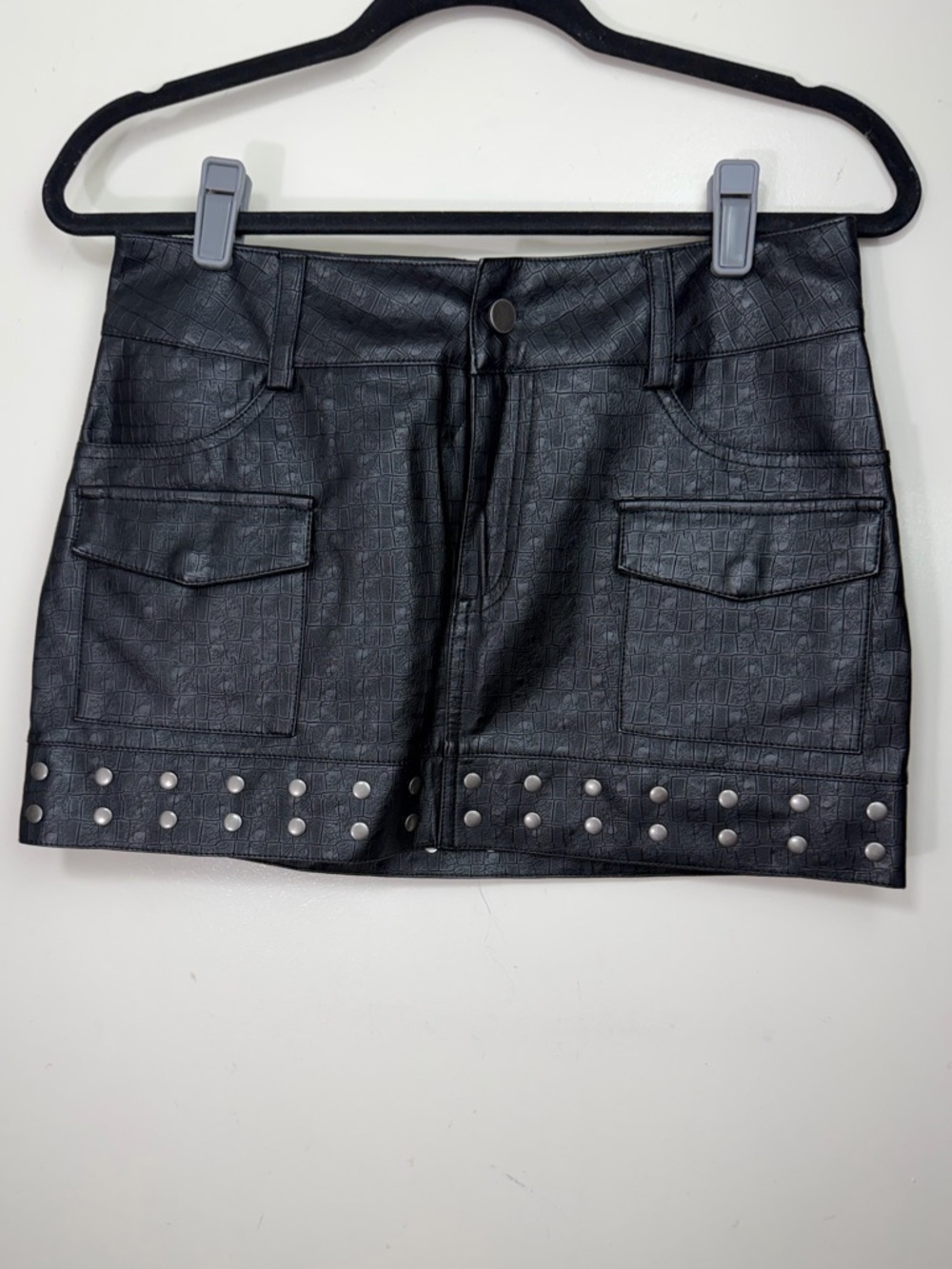 Current Mood X Dolls Kill BackFaux Leather Heiress Secrets Cargo MiniSkirt NWT S